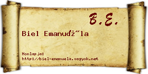 Biel Emanuéla névjegykártya